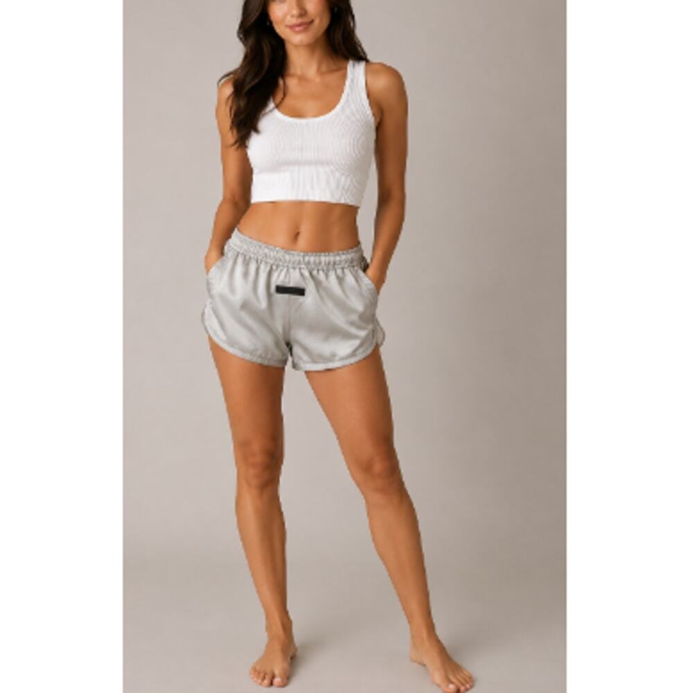 Fear of God Essentials Women's Desert Taupe Elastic Waist Running Shorts Size S